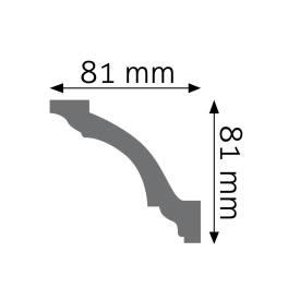 przekrój Listwa sufitowa gładka elastyczna flex LGG-29F